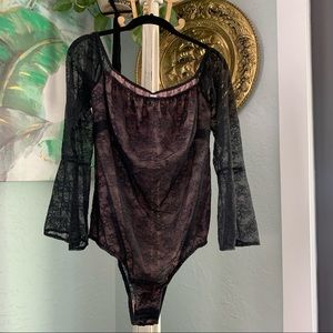 Cacique Black Lace Bodysuit